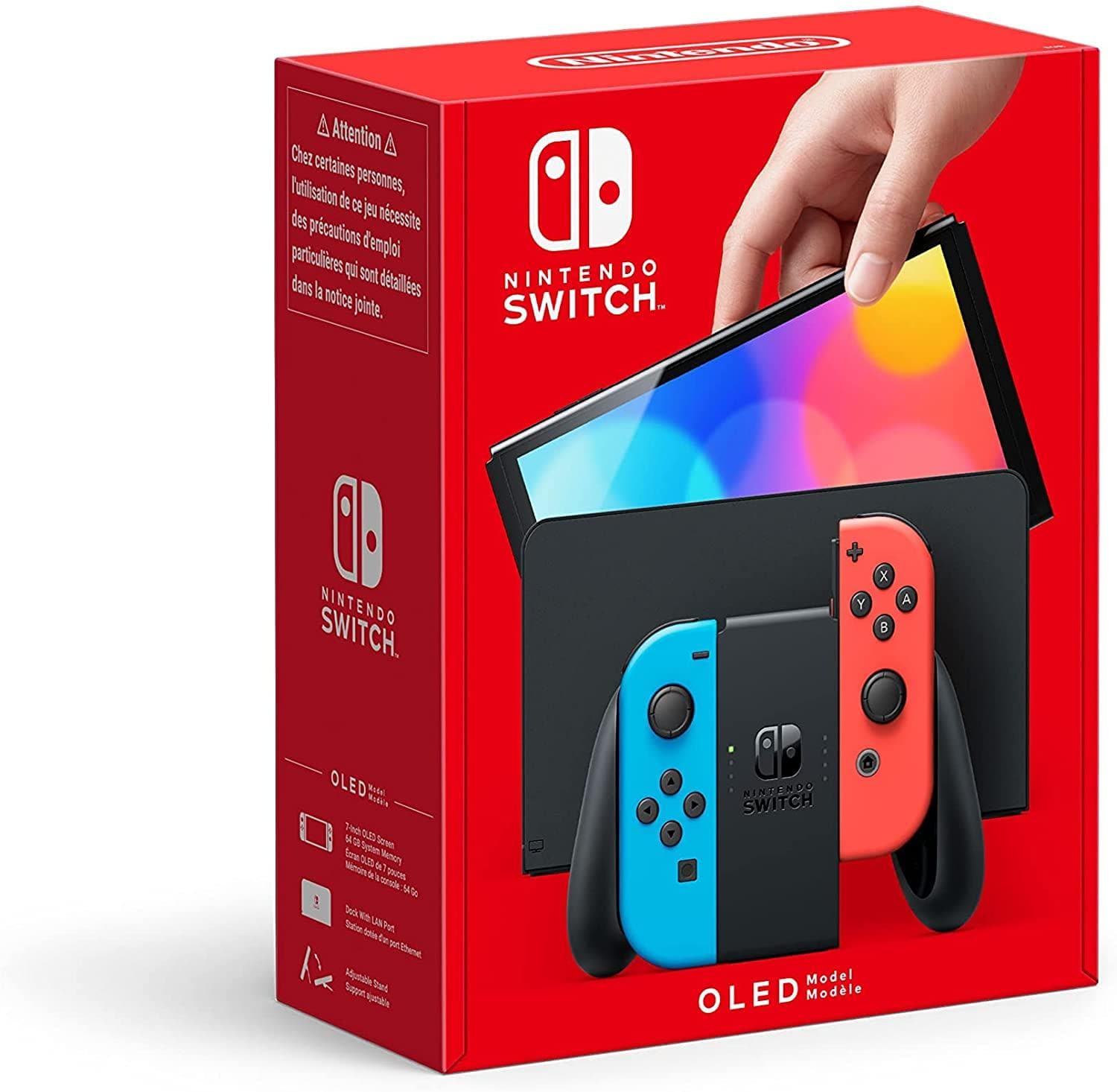 Nintendo Switch (model OLED) - neonowy niebieski/neonowy czerwony Konsole Nintendo Switch Emefa